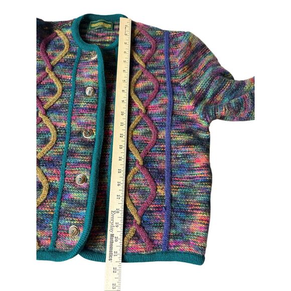 Geiger Wool Blend Button Front Cardigan size EU 40 US 10 Multicolor - Picture 5 of 10